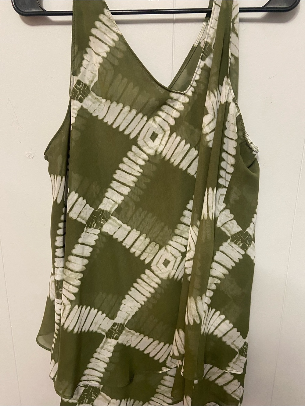Lane Bryant Olive Green Tie-Dye Sleeveless Tunic size 18